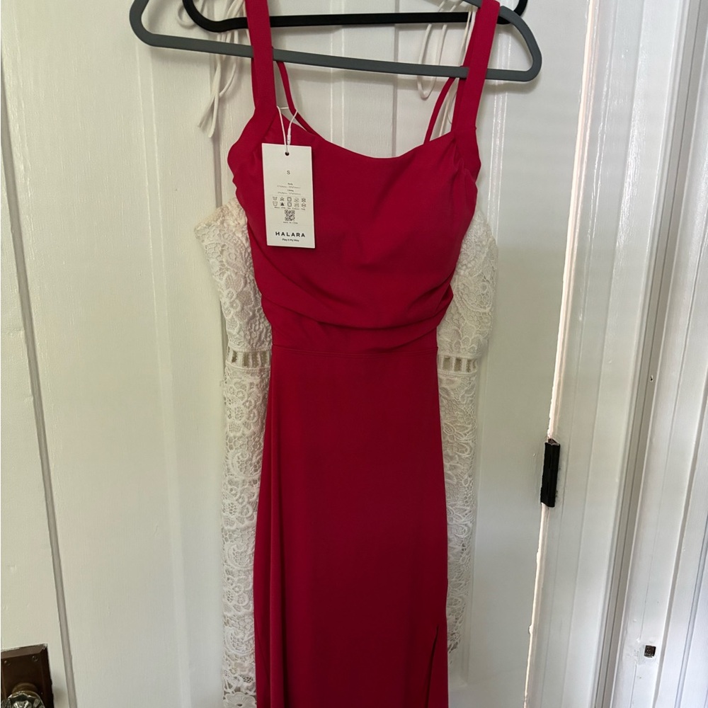 Red midi dress